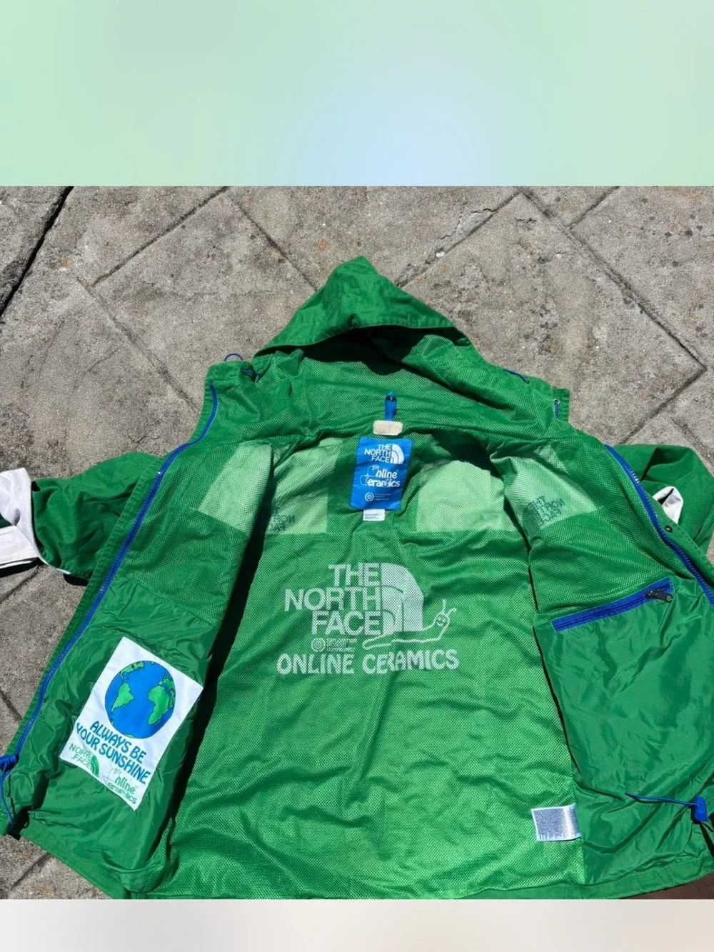 The North Face x Online Ceramics Green & White Outdoor Jacket